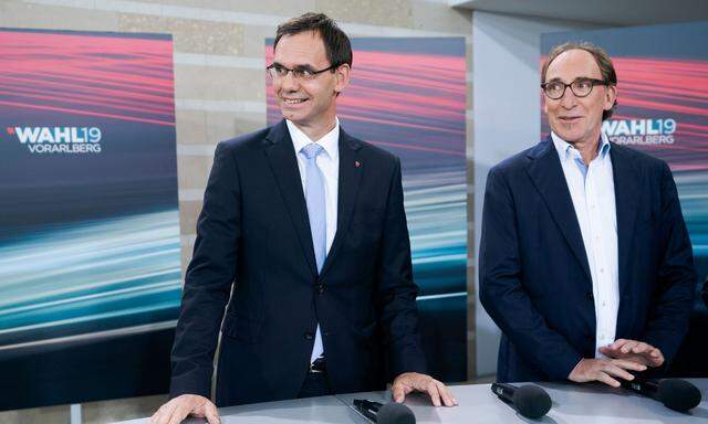 ÖVP-Spitzenkandidat Landeshauptmann Markus Wallner und Grünen-Spitzenkandidat Johannes Rauch 