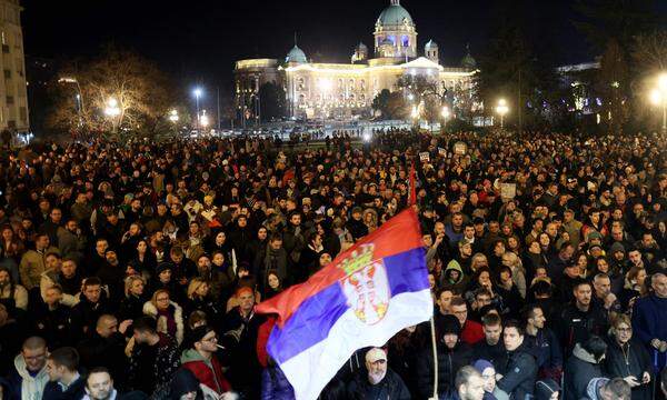 Proteste am 24. Dezember in Belgrad.