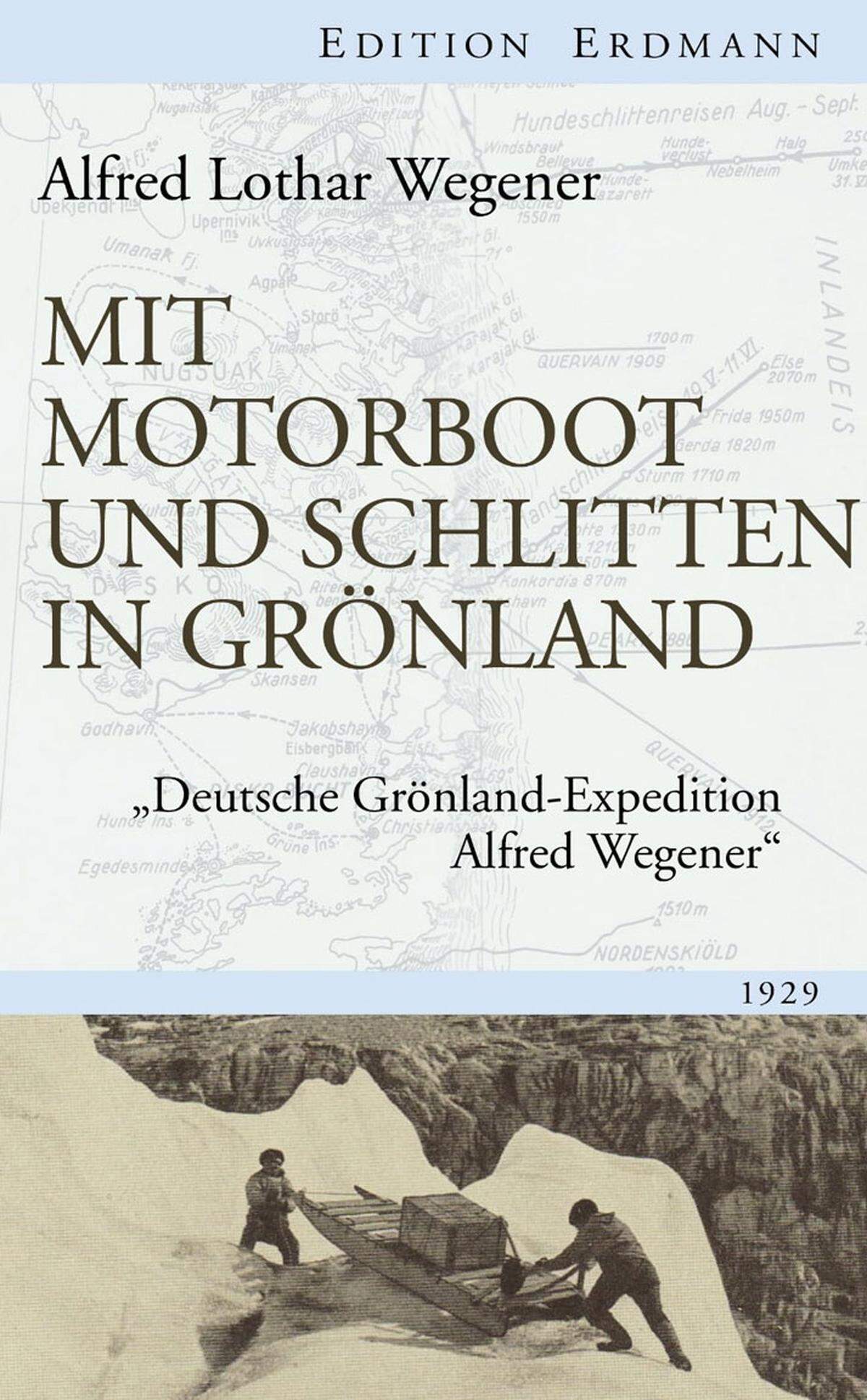 Alfred Wegener kennt man aus dem Geografieunterricht: Die heute anerkannte Kontinentaldrift-Theorie hatte zum Zeitpunkt ihrer ersten Veröffentlichung unter Geologen fast nur Gegner. Dass Wegener leidenschaftlicher Grönland-Forscher war, in den ersten drei Jahrzehnten des 20. Jahrhunderts mehrere Expeditionen mit Hundeschlitten an und von den Küsten der Insel unternahm und sich heute unvorstellbaren Strapazen unterwarf, ist weniger bekannt. Wegeners Abenteuer, die er 1930 letztlich mit seinem Leben bezahlte, kann man in der Neuauflage seiner Grönland-Expedition 1929 des Marix Verlages nachlesen.Alfred Wegener: "Mit Motorboot und Schlitten in Grönland", edition-erdmann.de