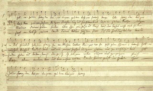 Reproduktion der Reinschrift der Hadyn-Hymne, Oesterreichische Nationalbibliothek
