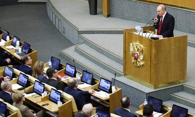 „Spontane“ Rede vor den Abgeordneten: Wladimir Putins Auftritt war gut vorbereitet – ebenso wie die später beschlossene Verlängerung seiner Amtszeit.