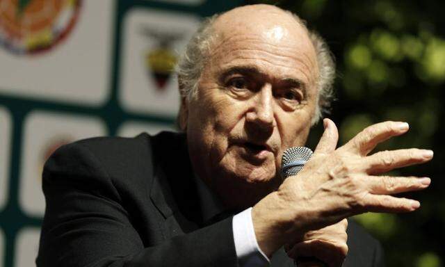 FIFA President Sepp Blatter speaks during a news conference after the CONMEBOL ordinary congress in Luque