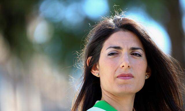 Rome´s Mayor Virginia Raggi attends a news conference at Rome´s famed Spanish Steps after restoration work that lasted almost a year in Rome