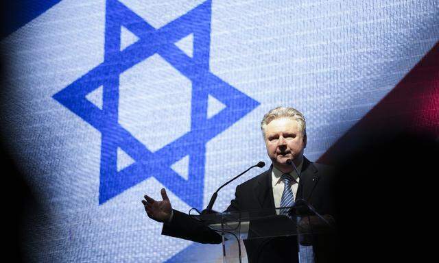 Der Wiener Bürgermeister Michael Ludwig vergangenen Mittwoch bei der Gedenkveranstaltung der Israelitischen Kultusgemeinde Wien (IKG) für die Opfer in Israel. 