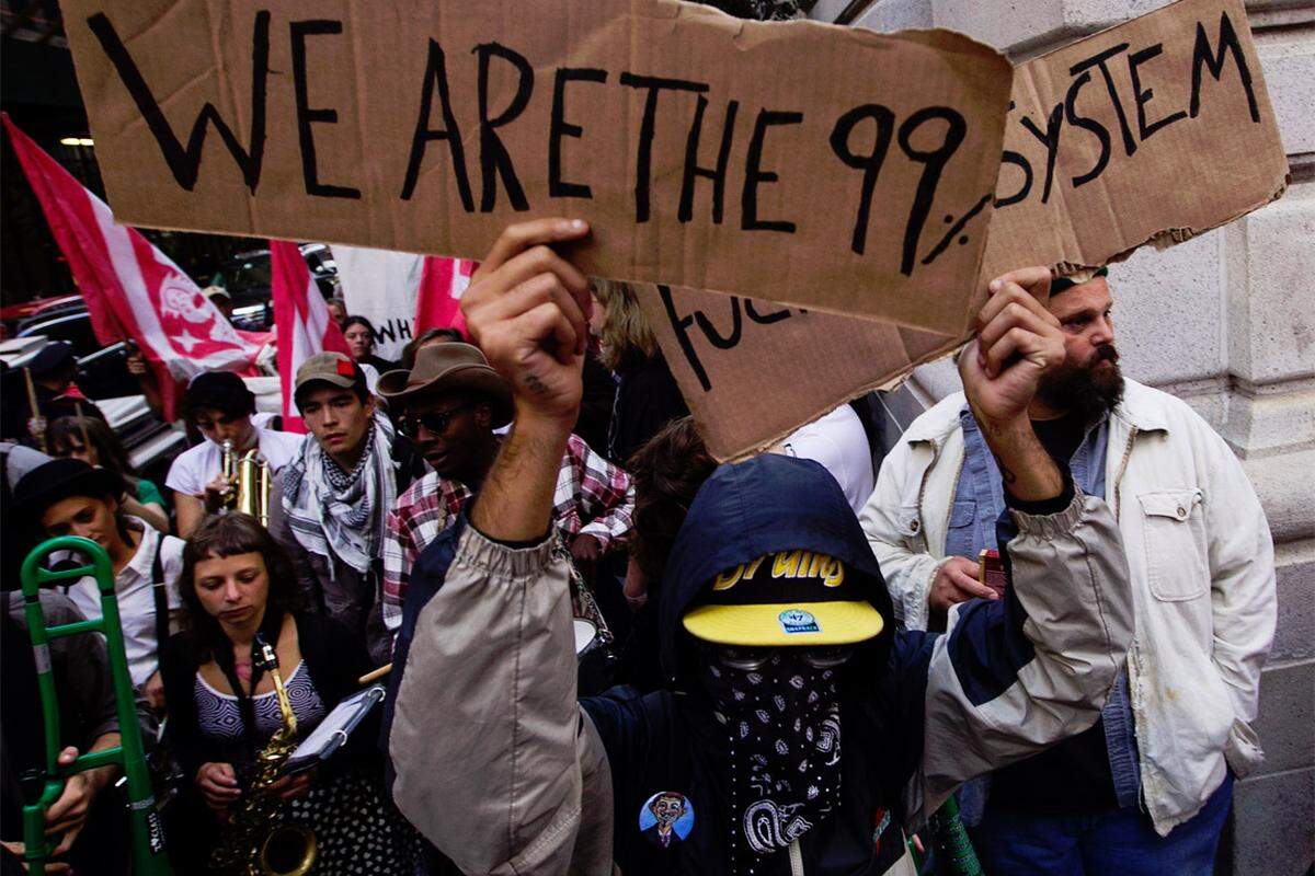 Ihr Slogan: "Wir sind die 99 Prozent, an uns führt kein Weg vorbei."