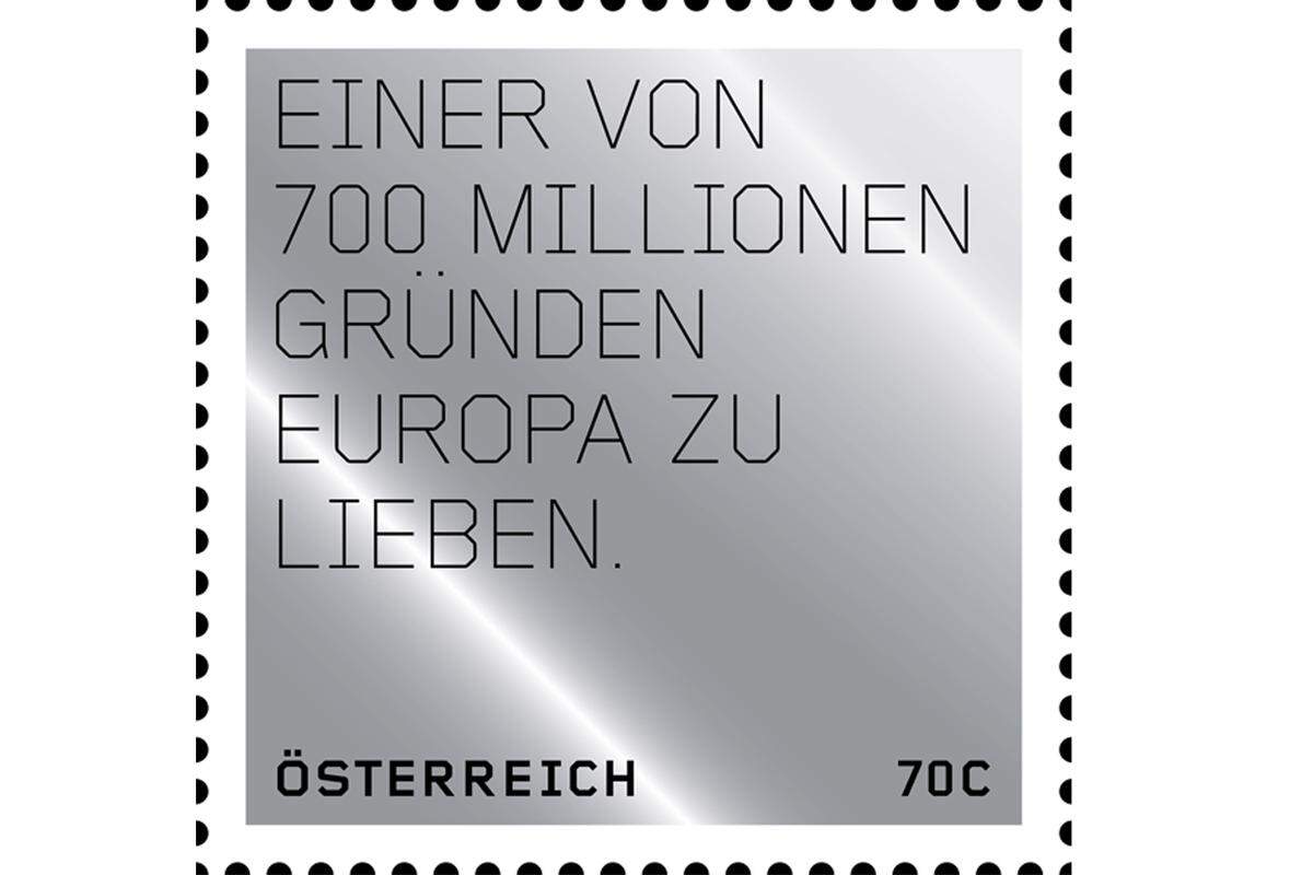 ENTWURF Nr. 6: Yourope GESTALTER: Riebenbauer Design, Wien-BerlinEuropa, das sind wir – 700 Millionen Menschen. Europa, das ist das, was wir sehen, wenn wir in den Spiegel gucken. Jeder einzelne von uns macht Europa aus. Jeder einzelne kann Europa mitgestalten, sich persönlich einbringen. Daran wollen wir die Europäer erinnern.