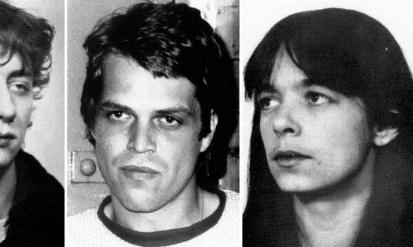 Die undatierten Handouts des Bundeskriminalamtes zeigen die gesuchten Ex-RAF-Terroristen Burkhard Garweg, Ernst-Volker Wilhelm Staub und die nun festgenommene Daniela Klette.