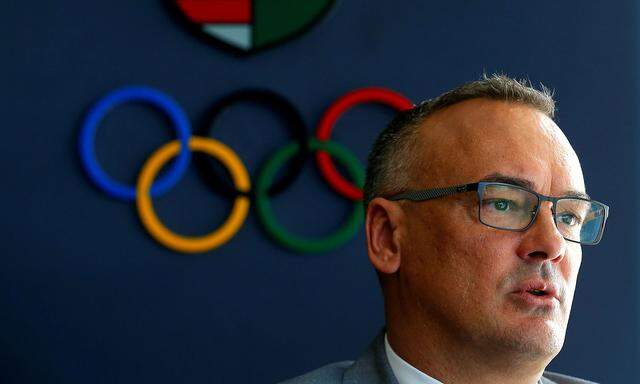Hungarian Olympic Committee Chairman Borkai, who works on the Budapest bid for the 2024 Olympic Games, talks to Reuters in an interview in Budapest