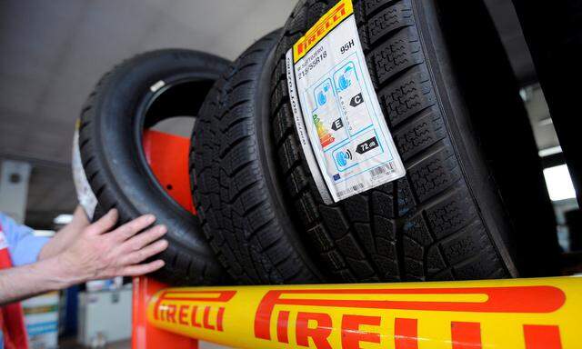 FILE PHOTO: Pirelli tyres are pictured at a tyre specialist center in Turin