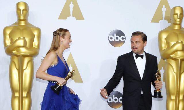 Brie Larson und Leonardo DiCaprio nach der Oscar-Gala 2016