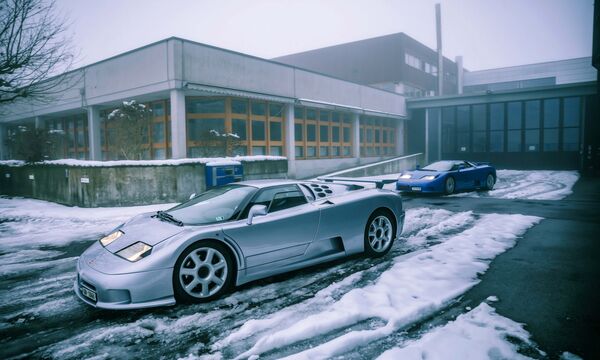 Start in der Schweiz: Der silberne EB110 Super Sport steht vor seiner ersten Fahrt nach der Auktion.