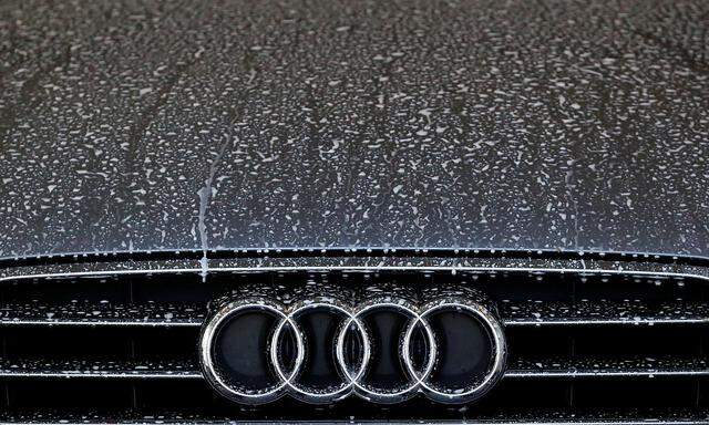 Front of an A6 TDI diesel model of German car manufacturer Audi is pictured  at a car wash in Hanau