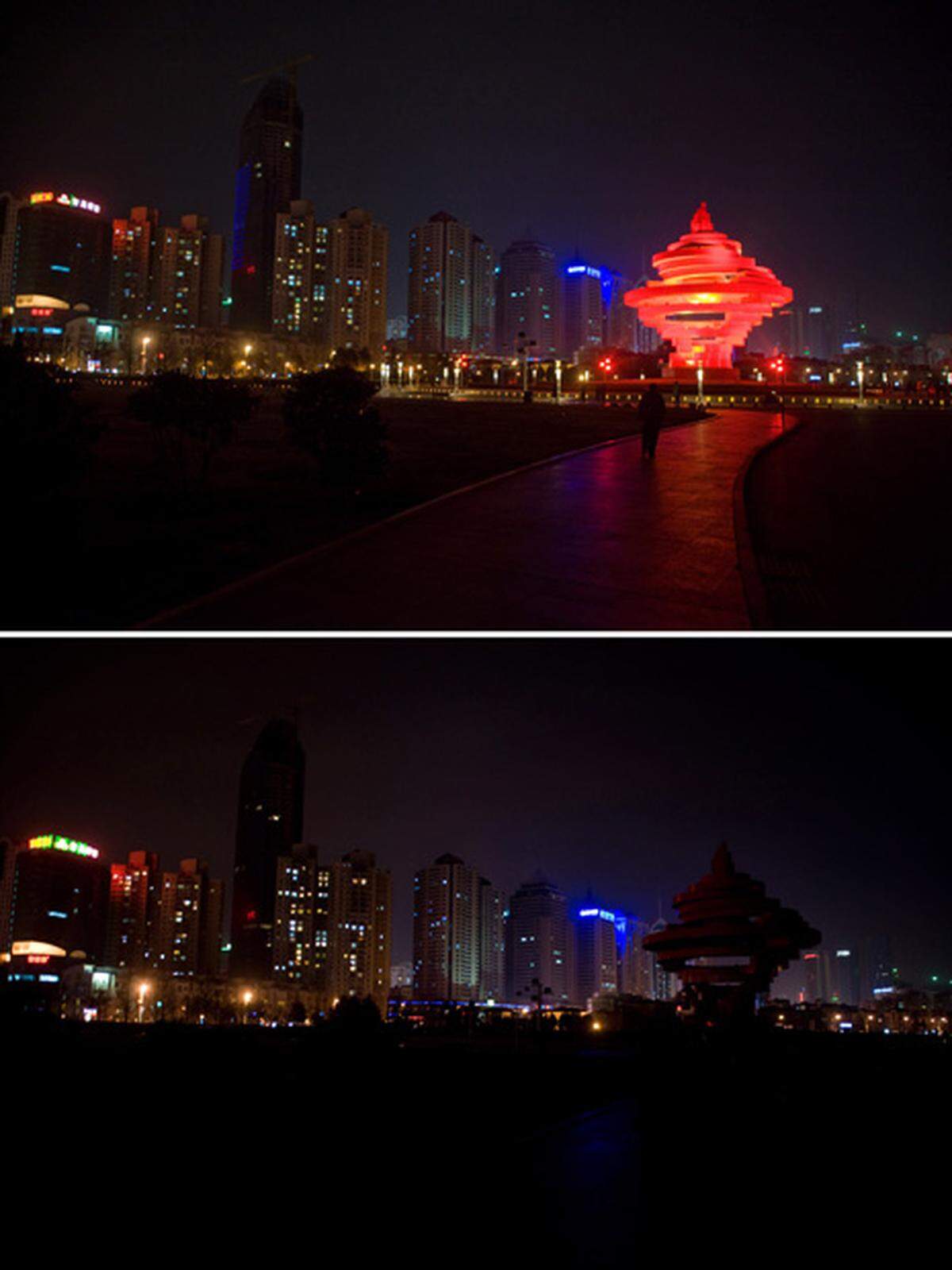 Im chinesischen Qingdao wurde es erheblich dunkler.