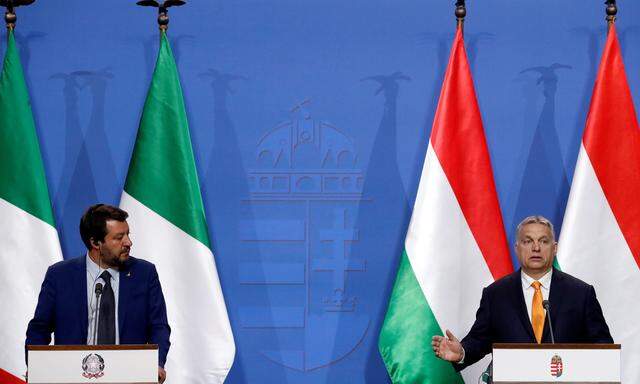 Matteo Salvini und Victor Orban in Budapest.