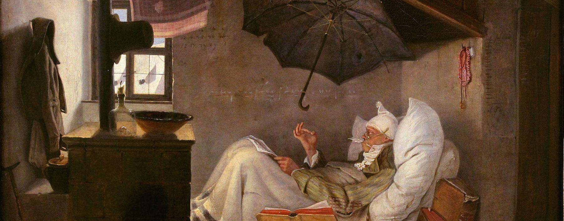 Hexameter im Kopf, Löcher im Dach. „Der arme Poet“ von Carl Spitzweg (1839) hatte ein reales Vorbild.