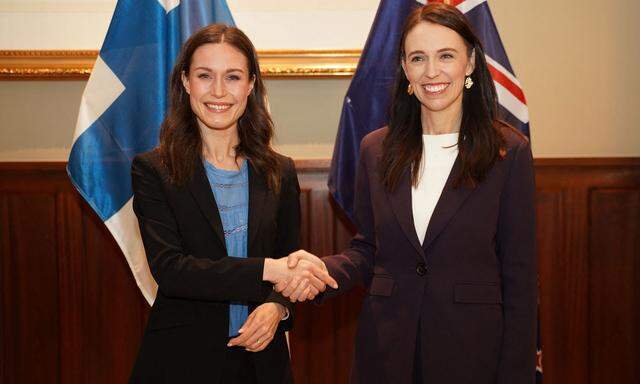 Mit Sanna Marin (links) reiste zum ersten Mal überhaupt eine finnische Ministerpräsidentin nach Neuseeland. 