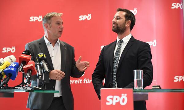 SPÖ-Chef Andreas Babler (links) und Tirols SPÖ-Chef Georg Dornauer