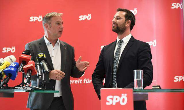 Tirols SPÖ-Chef Georg Dornauer mit Bundesparteichef Andreas Babler