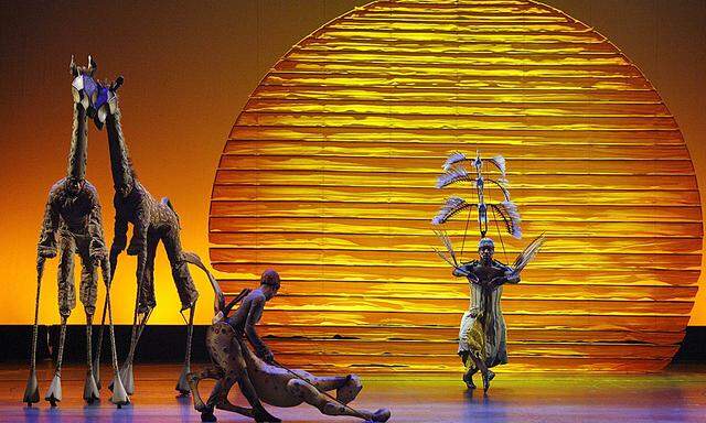 The cast of The Lion King performs the opening number at the 62nd Annual Tony Awards in New York