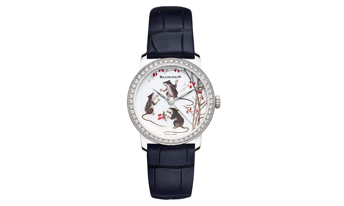 Blancpain „Métiers d’Art Porcelaine". Für das Jahr der Ratte kreierte Blancpain ihre erste Uhr mit einem ­Zifferblatt aus Porzellan.