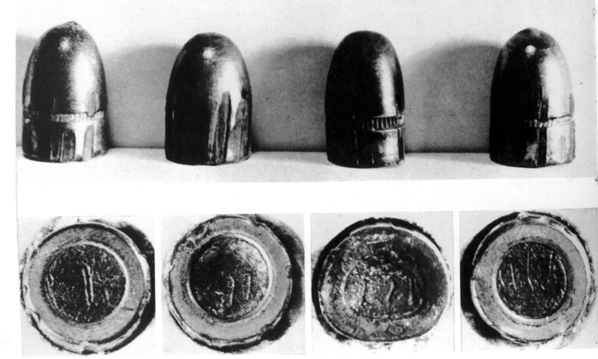 Die berüchtigte Todeskugel ("Kugel III") ist deformiert.