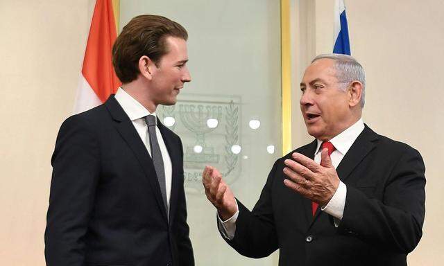 Bundeskanzler Seabstian Kurz und Premiers Benjamin Netanyahu vergangenes Jahr in Israel
