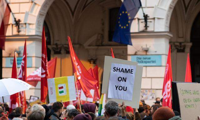 Protest gegen Bundeskanzler Kurz in Wien