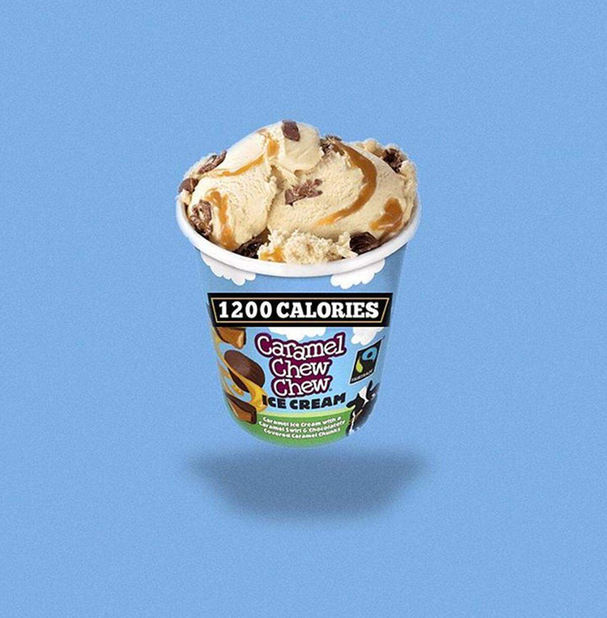 Die große Eispackung von Ben & Jerry's hat sogar stolze 1200 Kalorien.