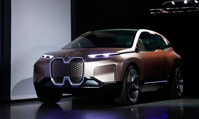 The BMW iNEXT electric autonomous concept car is introduced during a BMW press conference at the Los Angeles Auto Show in Los Angeles