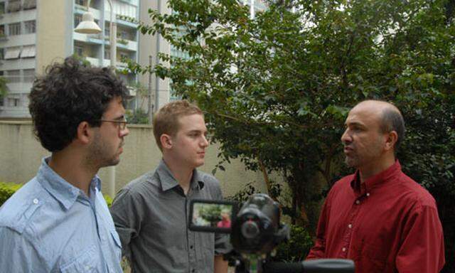 Lucas Freitas, Peter Babutzky und Greenpeace-Experte Sérgio Leitao