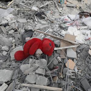 Ein zerstörtes Haus in Al-Zawaida im Gazastreifen