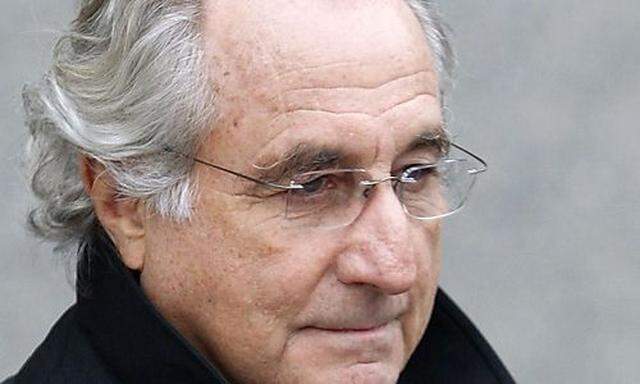 File photo of Bernard Madoff exiting the Manhattan federal court house in New York