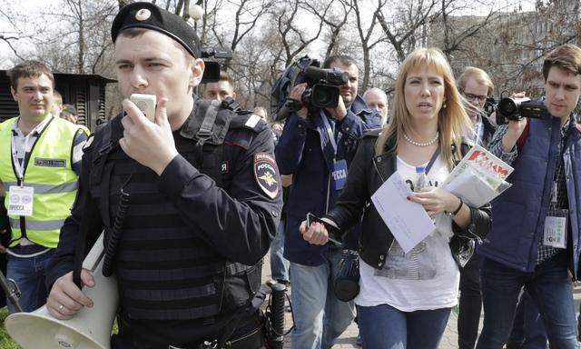 Die Polizei sprach von rund 250 Teilnehmern in Moskau.