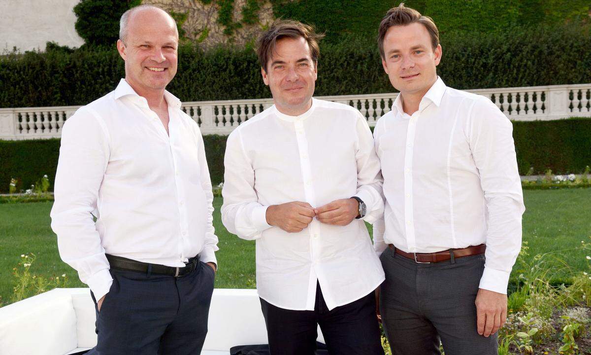 Styria-Vorstandsvorsitzender Markus Mair, Rainer Nowak, Rudolf Schwarz (ehemals "Presse", jetzt in der Geschäftsleitung der Esterhazy Unternehmensgruppe).