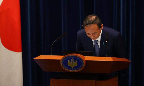 Vom Pech verfolgt: Der japanische Premier Suga tritt von der politischen Bühne ab.