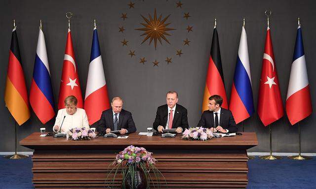 Merkel, Putin, Erdogan und Macron