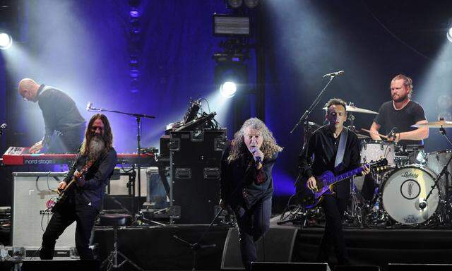 Legendary Led Zeppelin former singer Robert Plant centre and his band The Sensational Space Shifte