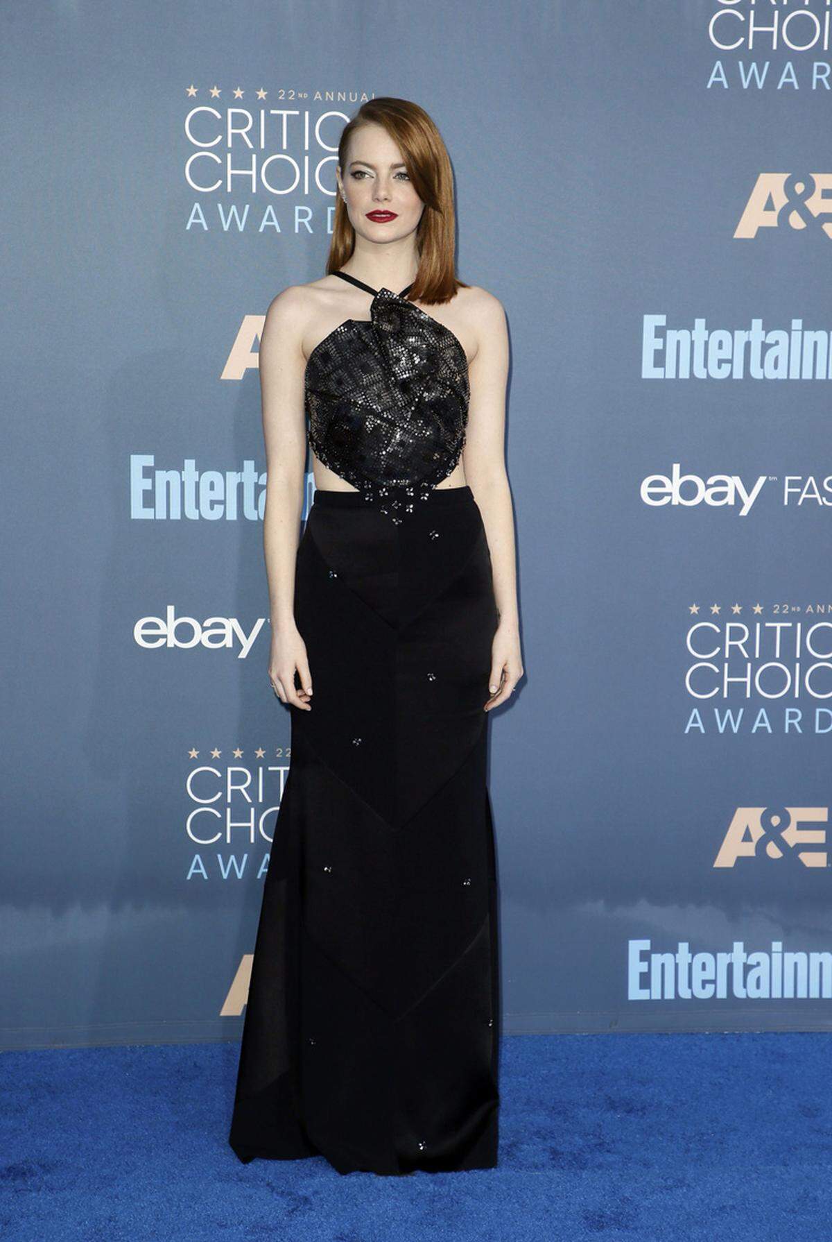 Emma Stone machte im Cutout-Kleid von Roland Mouret eine gute Figur.
