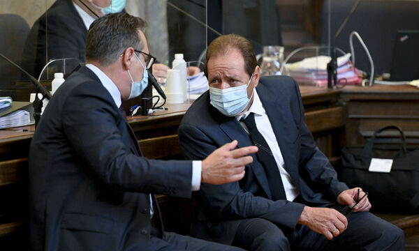 Die Angeklagten Ex-FPÖ-Obmann Heinz-Christian Strache und Klinik-Betreiber Walter Grubmüller 