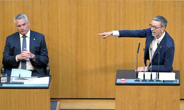 Das Wahlkampfduell, das die Volkspartei will: Karl Nehammer gegen FPÖ-Chef Herbert Kickl.