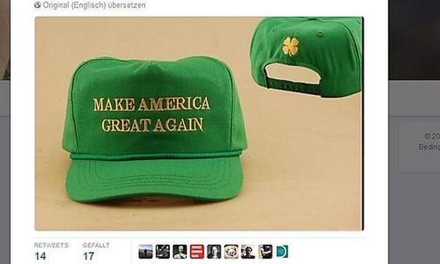 Trumps Irland-Mützen zeigen falsches Kleeblatt