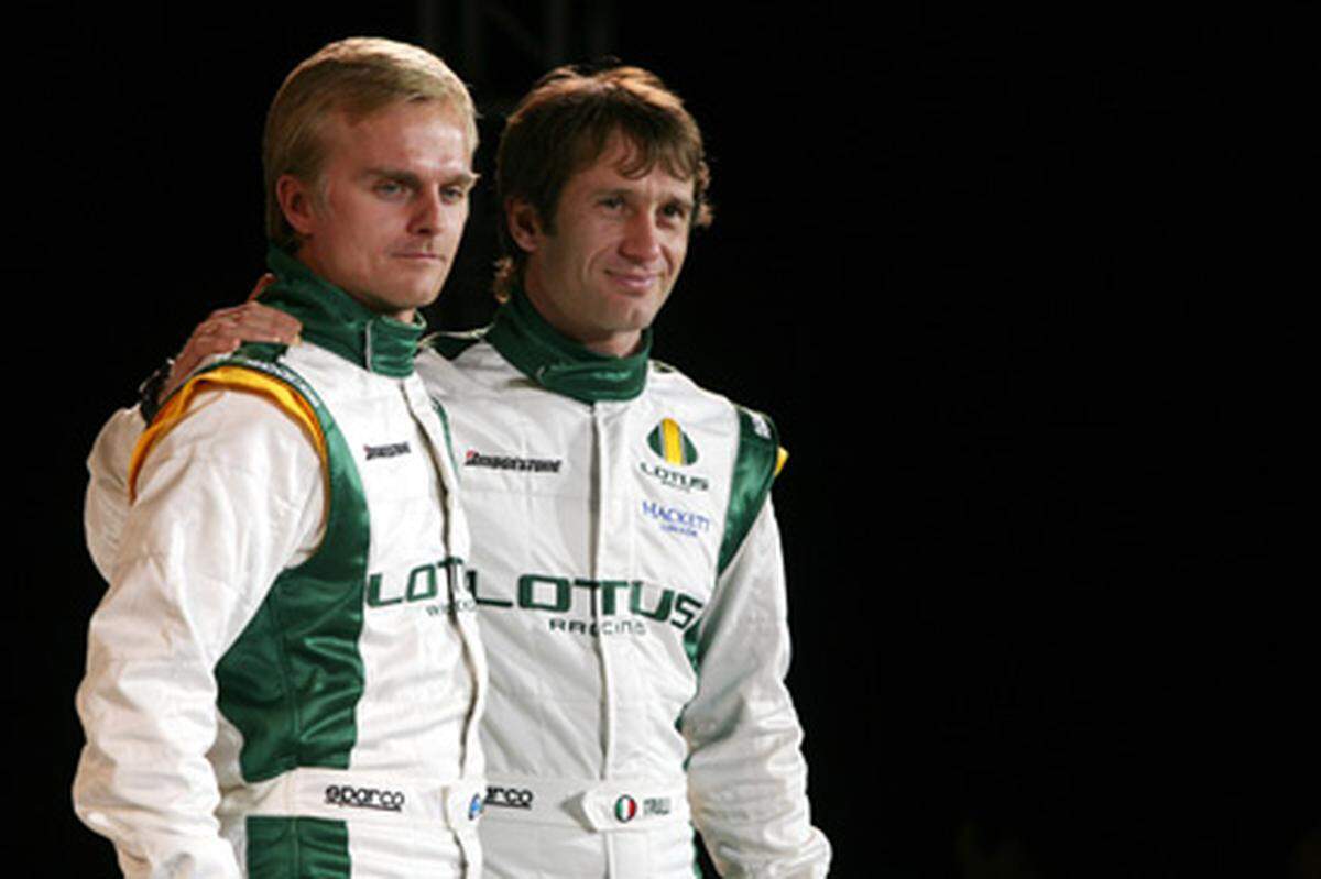 Mit dem neuen Auto sollen die beiden erfahrenen Piloten Heikki Kovalainen und Jarno Trulli für Überraschungen sorgen.