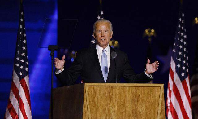 Joe Biden wandte sich an seine Anhänger und alle US-Amerikaner in Wilmington.