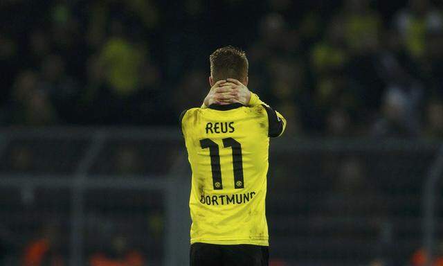 Borussia Dortmund´s Reus reacts after their Champions League quarter-final second leg soccer match against Real Madrid in Dortmund