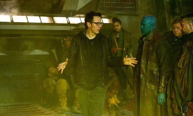 James Gunn am Set von ''Guardians of the Galaxy Vol. 2''