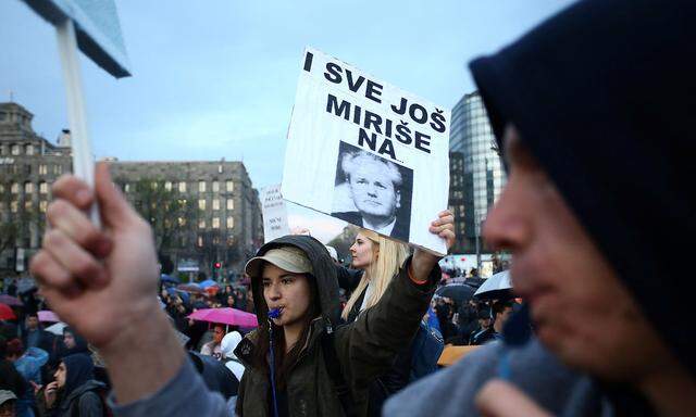 Auch in Serbien selbst gibt es Proteste gegen Vucic. (Symbolbild)