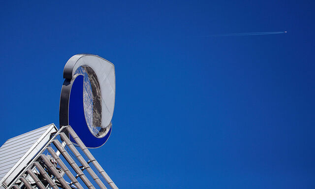 The logo of the collapsed Austrian bank Hypo Alpe Adria is seen in Klagenfurt