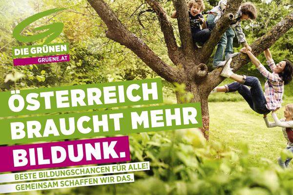 Der zweite Teil der Kampagne wurde am 26. August publik: Auf den Plakaten ist nun auch Glawischnig zu sehen, mal beim Klettern auf einen Baum ("Österreich braucht Bildunk"), mal in einem Büro ("Wirtschaft geht auch ohne Freunderl) sowie beim Gärtnern mit Kindern (Wir pflanzen bio. Keine Leute.").
