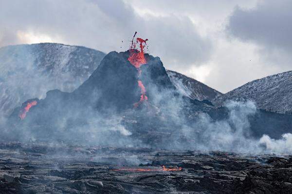 Bilder vom Vulkanausbruch auf der Reykjanes-Halbinsel vom 16. März.