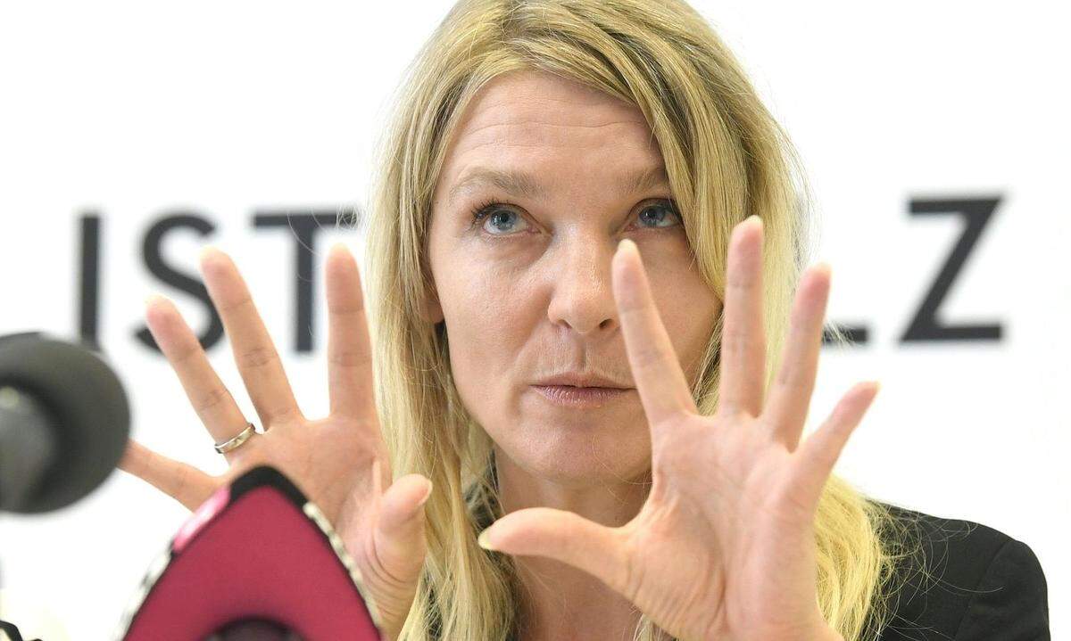 "Ich hab eine tolle Großbaustelle übernommen." Die Liste Pilz-Parteichefin Maria Stern greift zum Vorschlaghammer.